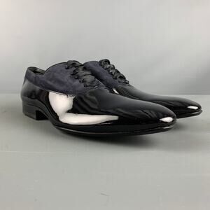 PAUL SMITH Size 7 Black Mixed Materials Suede Tuxedo Lace Up Shoes